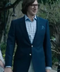 House Of Gucci Adam Driver Blue Suiting Fabric Blazer