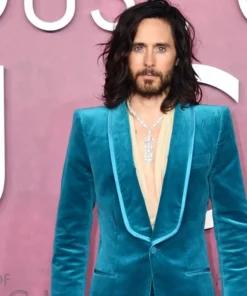 House Of Gucci Premiere 2021 Jared Leto Blue Blazer
