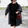 House of Gucci 2021 Lady Gaga Black Leather Coat