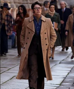House of Gucci Adam Driver Brown Wool Trench Coat