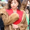 House of Gucci Lady Gaga Brown Long Fur Coat