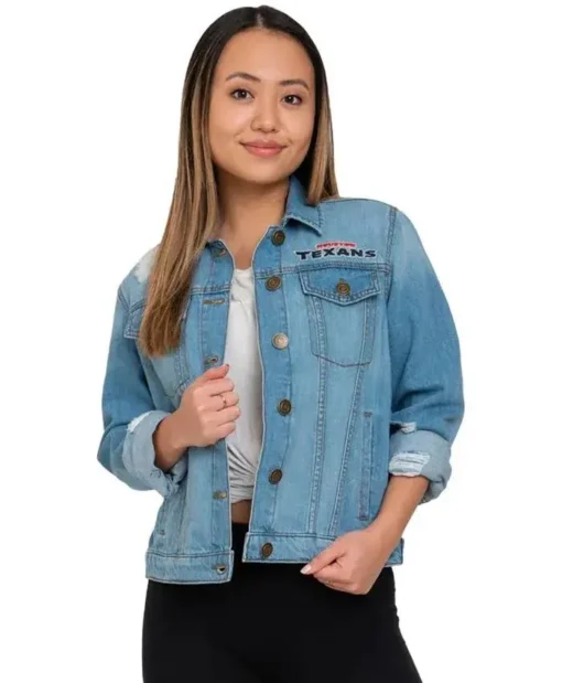 Houston Texans Jean Buttoned Jacket