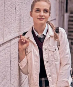 Ipek Filiz Love 101 Isik White Denim Trucker Jacket