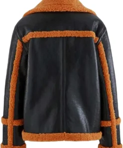 Isaac Genuine Sheepskin Shearling Leather Black Jacket