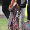 Isla Fisher Wolf Like Me Grey Plaid Coat