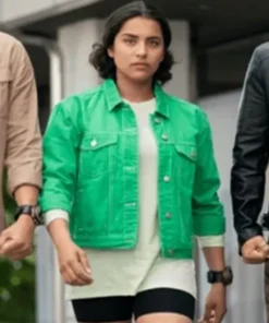 Izzy Garcia Power Rangers Green Denim Jacket