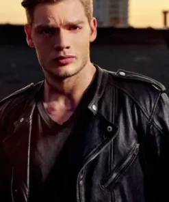 Jace Wayland TV Series Shadowhunters Season 3 Dominic Sherwood Black Real and Faux Leather Biker Jacket For Men and Women
