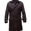 Jackie Earle Haley Watchmen Brown Leather Coat
