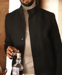 Jag Bhullar TV Series Big Sky Vinny Chhibber Black Long Wool Coat