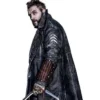 Jai Courtney Movie Suicide Squad Captain Boomerang Black Leather Shearling Trench Coat
