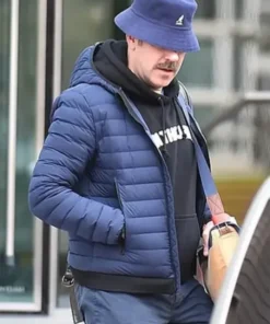 Jason Sudeikis Tv Series Ted Lasso S03 Blue Hooded Puffer Jacket