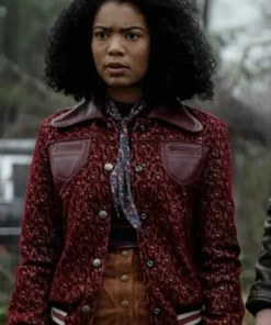 Jaz Sinclair Chilling Adventures of Sabrina Maroon Bomber Jacket
