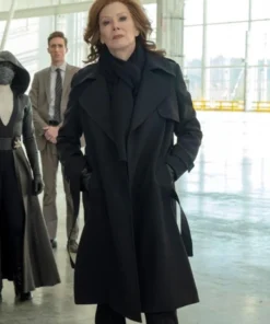 Jean Smart Watchmen Laurie Blake Black Long Trench Coat