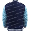 Jedidiah Goodacre Film Descendants Chad Charming Blue Shoulder Epaulettes Varsity Cotton and Wool Jacket For Unisex