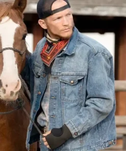 Jefferson White TV Series Yellowstone Jimmy Hurdstrom Blue Jeans Denim Trucker Jacket