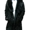 Jeffery Persian Lamb Astrakhan Fox Fur Collar Coat