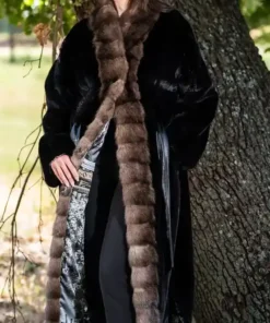 Jenna Brown Mink Fur Big Coat
