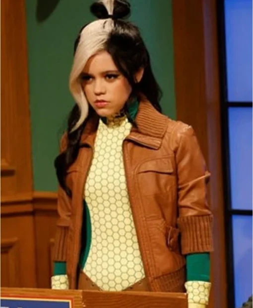 Jenna Ortega SNL 2023 Brown Jacket