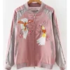 Jennie J Edikted Women Pink Oversized Rib Cuffs Zip Track Jacket