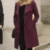 Jennifer Finnigan Salvation Maroon Wool Coat