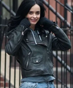 Jessica Jones Trish Walker Black Biker Leather Jacket