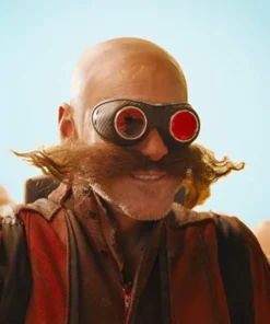 Jim Carrey Sonic the Hedgehog Dr. Ivo Robotnik Cotton Red Jacket