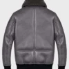 Jimmy Aviator Grey Shearling B2 Bomber Leather Jacket For Sale