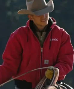 Jimmy Hurdstrom Yellowstone S04 Red Bomber Jacket