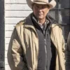 John Dutton TV Series Yellowstone Kevin Costner Western Cotton Beige Jacket
