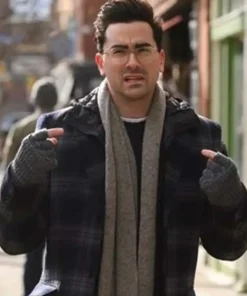 John Film Happiest Season Dan Levy Plaid Wool Blend Coat