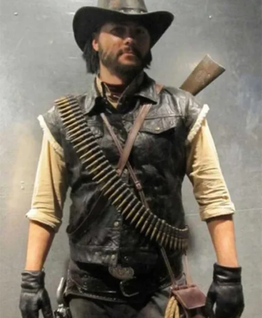 John Marston Red Dead Redemption Video Game Black Leather Vest