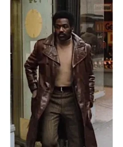 John Shaft 1971 Brown Leather Long Coat