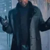 John Shaft Black Fur Long Leather Coat