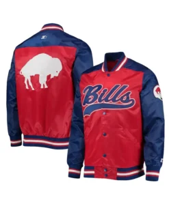 Johnnie Buffalo Bills Team Full-Snap Satin Varsity Jacket