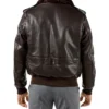 Jordan A2 Aviator Brown Bomber Leather Jacket