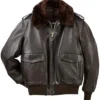 Jordan A2 Aviator Brown Bomber Real Leather Jacket