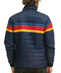 Jordan Elsass TV Series Superman and Lois Jonathan Kent Striped Puffer Parachute Zip Up Sherpa Jacket