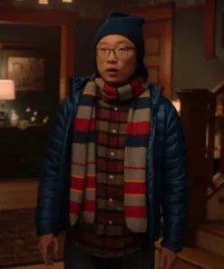 Josh Lin Love Hard Blue Parachute Puffer Jacket