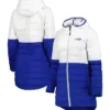 Juan Buffalo Bills White and Blue Quilted Coat