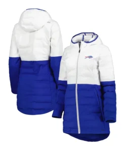 Juan Buffalo Bills White and Blue Quilted Coat