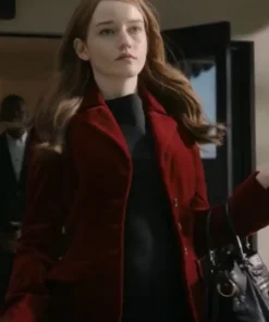 Julia Garner Inventing Anna S01 Red Velvet Coat