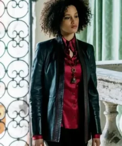 Juliette Durand A Discovery of Witches Leather Black Coat