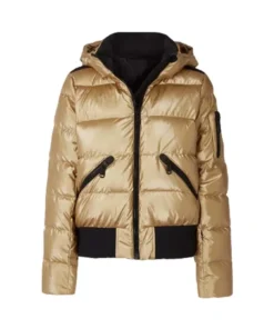 Juno Temple Ted Lasso Season 02 Keeley Jones Golden Parachute Puffer Jacket