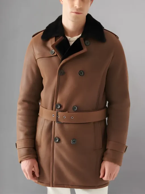 Justin SF Shearling Leather Trench Coat