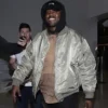Kanye West Tribute Silver Bomber Jacket For Men And Women
