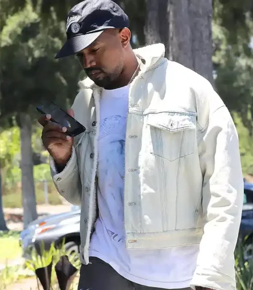 Kanye West White Trucker Denim Jacket