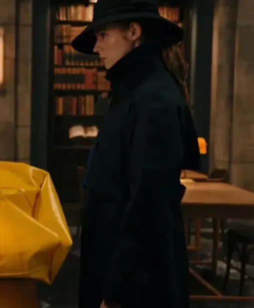 Karen Gillan Gunpowder Milkshake Sam Black Wool Trench Coat