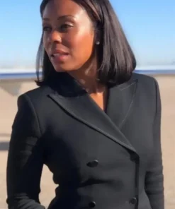 Karen Pittman Yellowstone Willa Hays Season 04 Black Pea Coat