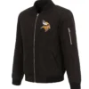 Karson Minnesota Vikings Black Printed Bomber Jacket