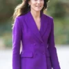 Kate Middleton Purple Buttoned Coat